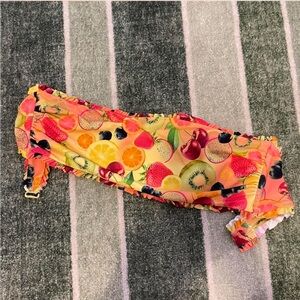 Colorful Fruit Print Bandeau Bikini Top